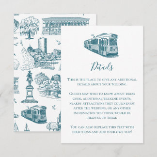 Boston Toile (Anniversary Ed.) Blue/White Note Card