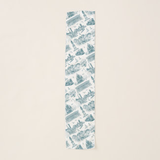 Boston Toile (Anniversary Ed.) Blue/White Scarf