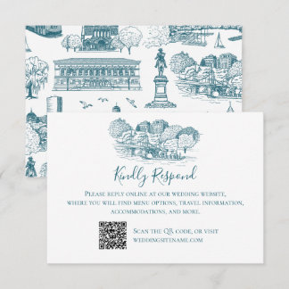 Boston Toile (Anniversary Ed.) Blue/White Thank You Card