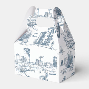 Boston Toile Blue Favor Boxes