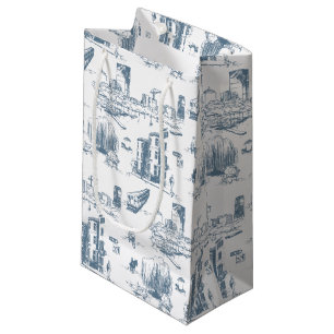 Boston Toile Blue Gift Bag