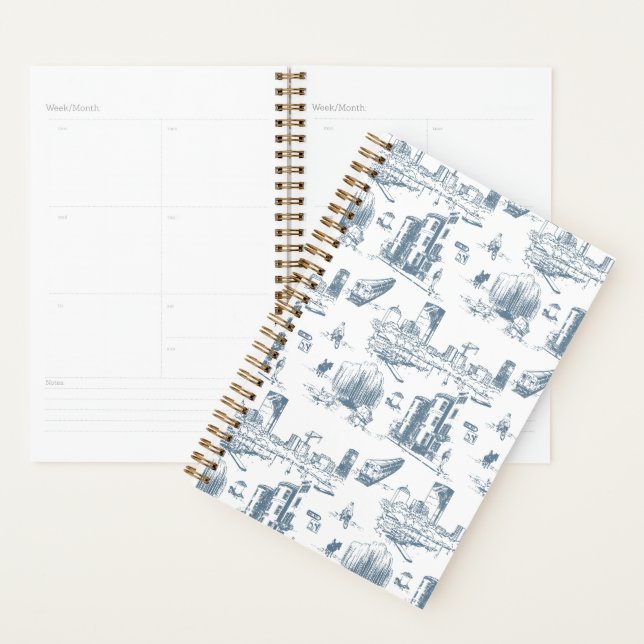 Boston Toile Blue Planner (Display)