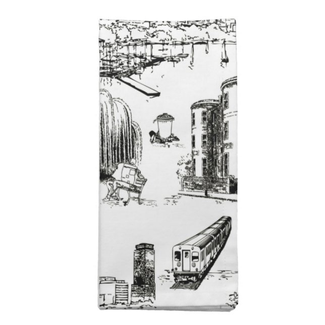 Boston Toile Cloth Napkin (Folded)