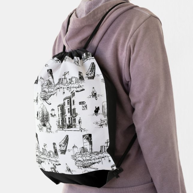 Boston Toile Drawstring Bag (Insitu)