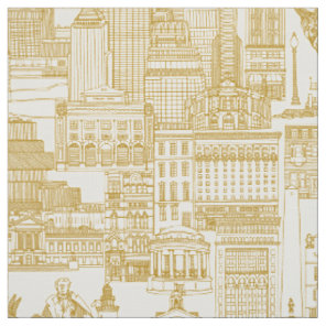 Boston toile gold pearl fabric
