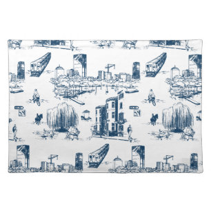 Boston Toile Navy Cloth Placemat
