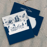 Boston Toile Navy Envelope<br><div class="desc">This Boston Toile is the perfect design for your offbeat wedding. It looks traditional from a distance, but there are details any true local will relate to, like construction cranes and bewildering traffic signage. The simple blue-and-white colors coordinate with almost any theme. And the style blends just as well with...</div>