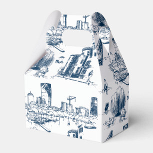 Boston Toile Navy Favor Boxes