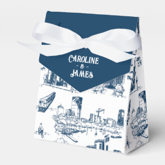 Boston Toile Navy Personalized Favor Box