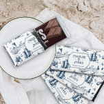 Boston Toile Navy Personalized Wedding Candy Bar<br><div class="desc">This Boston Toile is the perfect design for your offbeat wedding. It looks traditional from a distance, but there are details any true local will relate to, like construction cranes and bewildering traffic signage. The simple blue-and-white colors coordinate with almost any theme. And the style blends just as well with...</div>