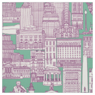 Boston toile purple peppermint green fabric