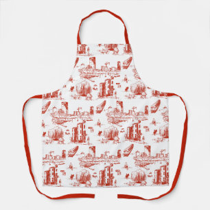 Boston Toile Red Apron