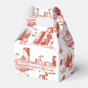 Boston Toile Red Favor Boxes