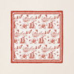 Boston Toile Red Square Scarf<br><div class="desc">Elegant but with a sense of humor,  this Boston-themed toile is the perfect accessory.</div>