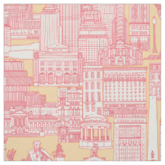 Boston toile rose pink honey fabric