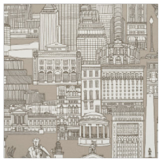 Boston toile tea brown stone fabric