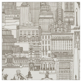 Boston toile tea brown strong white fabric