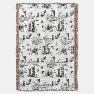 Boston Toile Throw Blanket