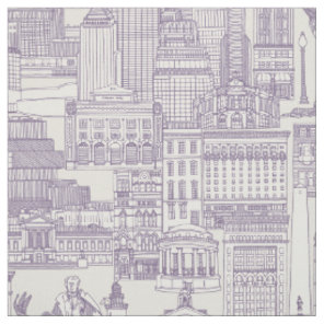 Boston toile violet strong white fabric
