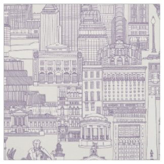 Boston toile violet strong white fabric
