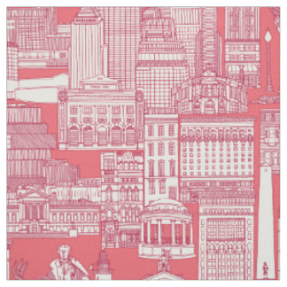 Boston toile viva magenta rose pink fabric