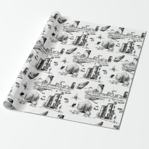 Boston Toile Wrapping Paper