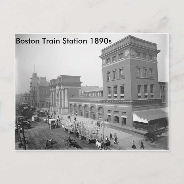 "Boston Train Station 1890s" Postcard (Front)