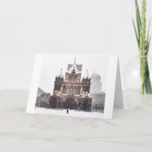 Boston Trinity Church Snow greeting card
