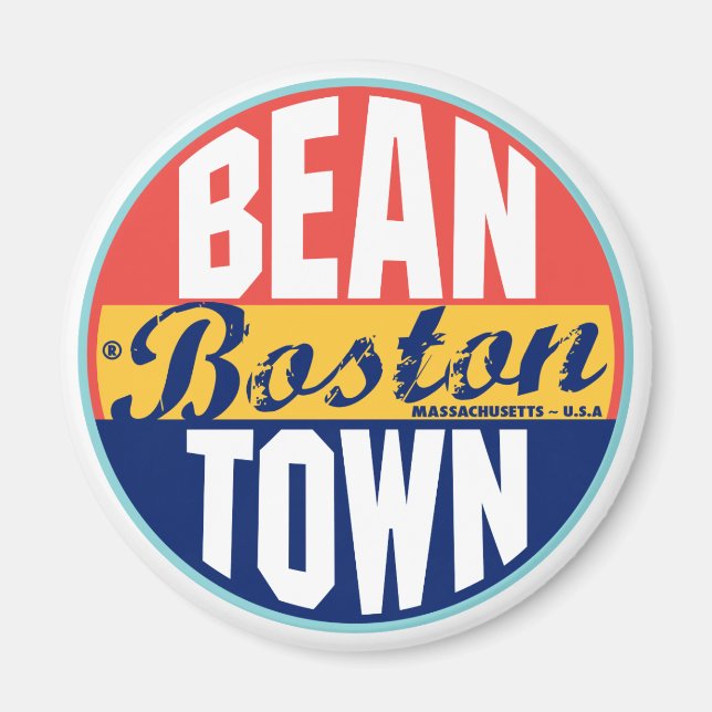 Boston Vintage Label Magnet (Front)