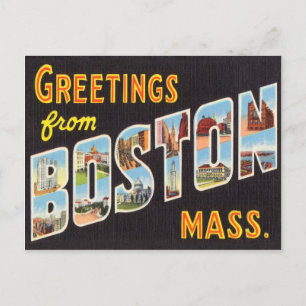Boston Vintage Travel Postcard Restored