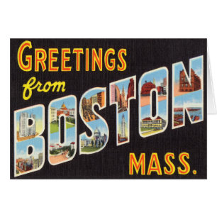 Boston Vintage Travel Postcard Restored