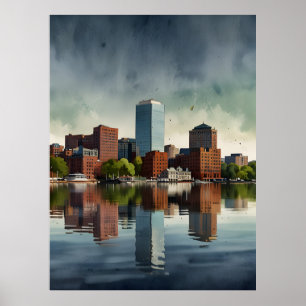 Boston watercolor art poster