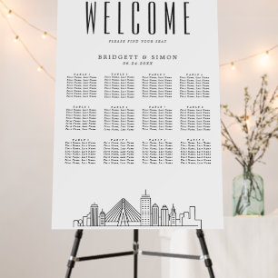 Boston Wedding   12 Table Seating Chart  Foam Board