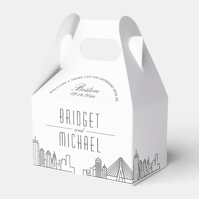 Boston Wedding | City Skyline  Favor Boxes (Front Side)