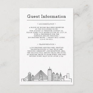 Boston Wedding Guest Information Enclosure Card