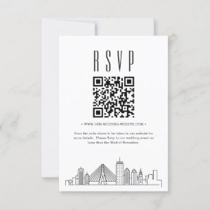 Boston Wedding QR code RSVP Invitation