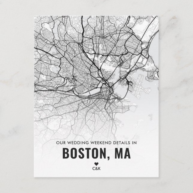 Boston Wedding Weekend Details Enclosure Card (Front)