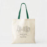 Boston Wedding Welcome Bag<br><div class="desc">A custom designed BOSTON City skyline … replace with names & wedding date!</div>