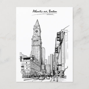 Boston welcome to Massachusetts Vintage Travel Postcard