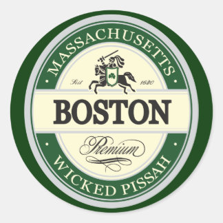 boston - wicked pissah classic round sticker