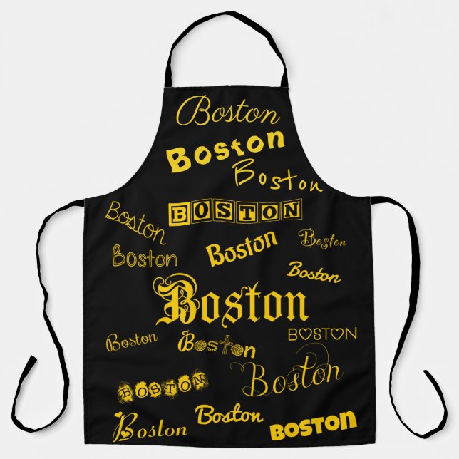 Boston Yellow Fonts  Apron (Front)