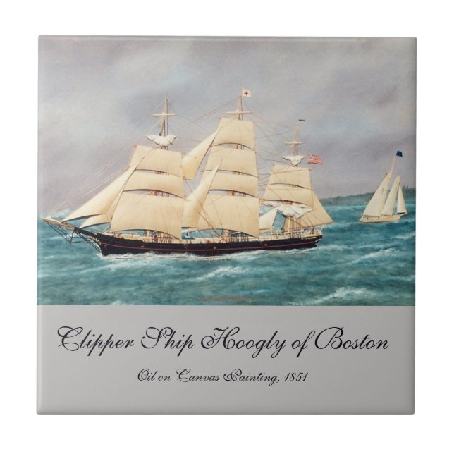 Bostonian Clipper Ship  Ceramic Tile (Front)