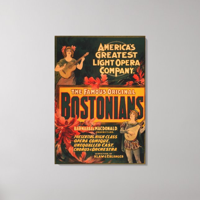 Bostonians America's Greatest Light Opera Canvas Print (Front)