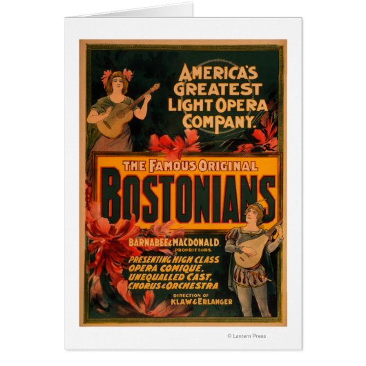 Bostonians America's Greatest Light Opera Cards (Front)