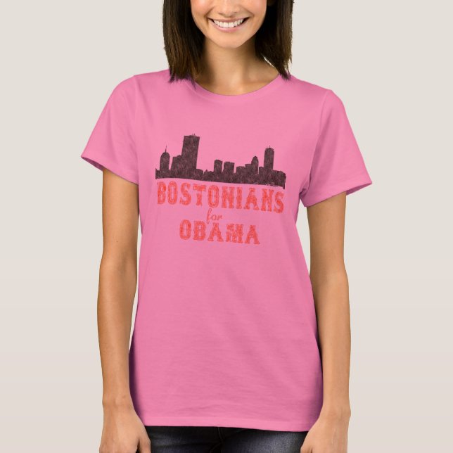 Bostonians for Obama Long Sleeve Womens Shirt (Front)