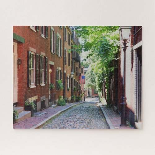 Bostons Acorn Street in Summer Photo Puzzle