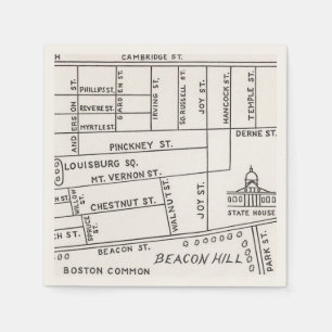 Boston's Beacon Hill Map Napkins
