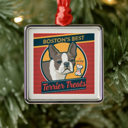 Bostons Best Terrier Treats Metal Ornament