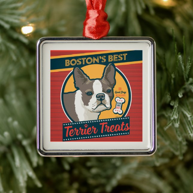 Boston's Best Terrier Treats Metal Ornament (Tree)