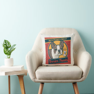 Boston's Best Terrier Treats Throw Pillow